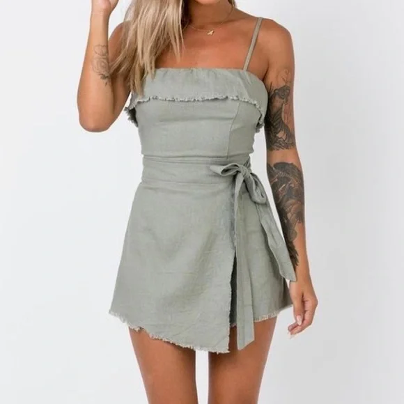 sage green romper dress Simply Southern Tara Romper Dress for Women in Sage